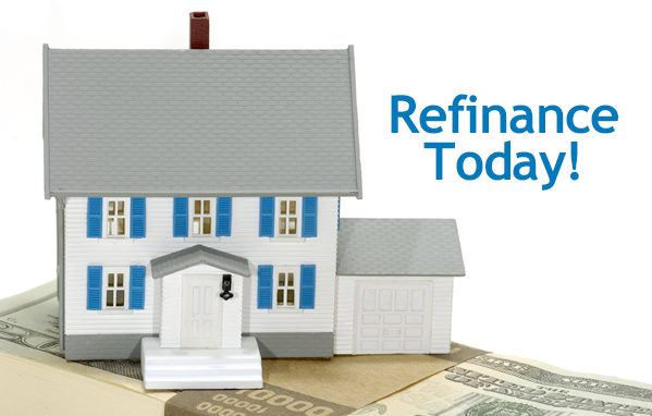 image of house with text refinance today