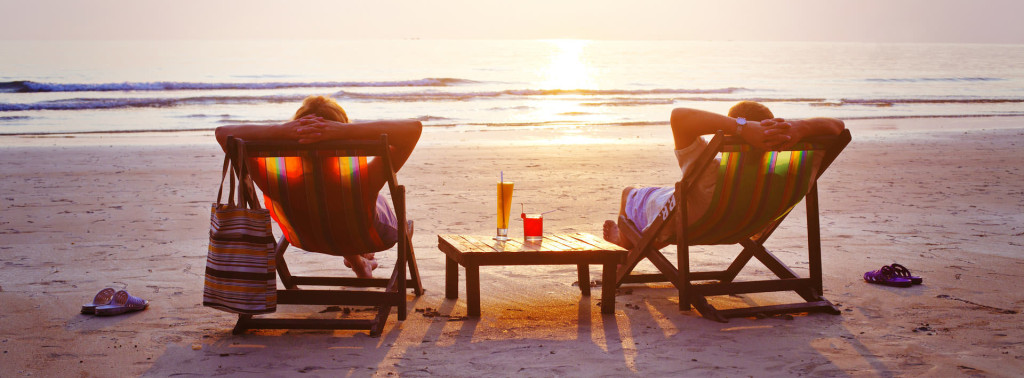 couple relaxing on a beach